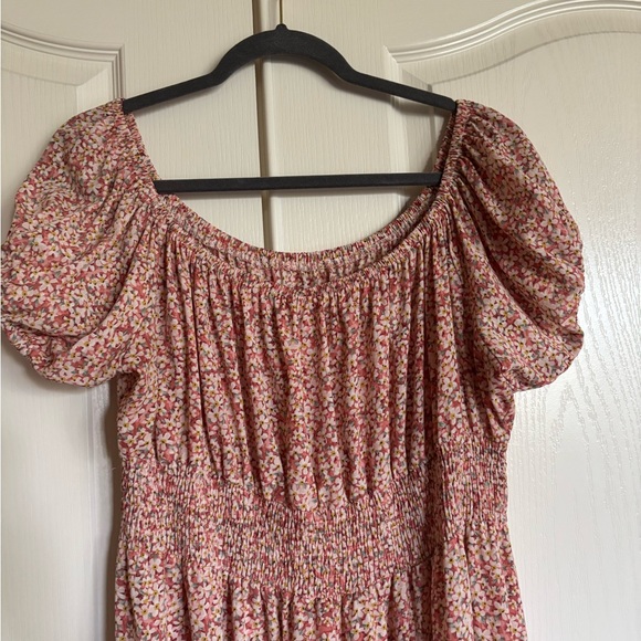 SHEIN Curve Ditsy floral print milkmaid Bardot smocked dress size 3XL - Picture 3 of 9